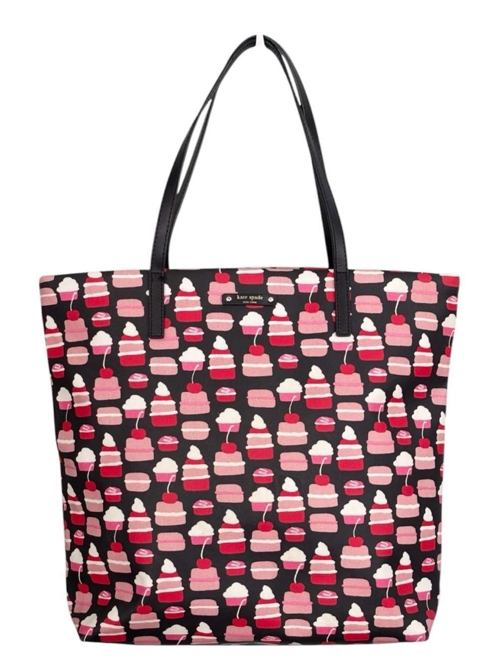 Kate Spade New York "Take The Cakeโ Bon Shopper Tote 2015 mini pastry print-EUC